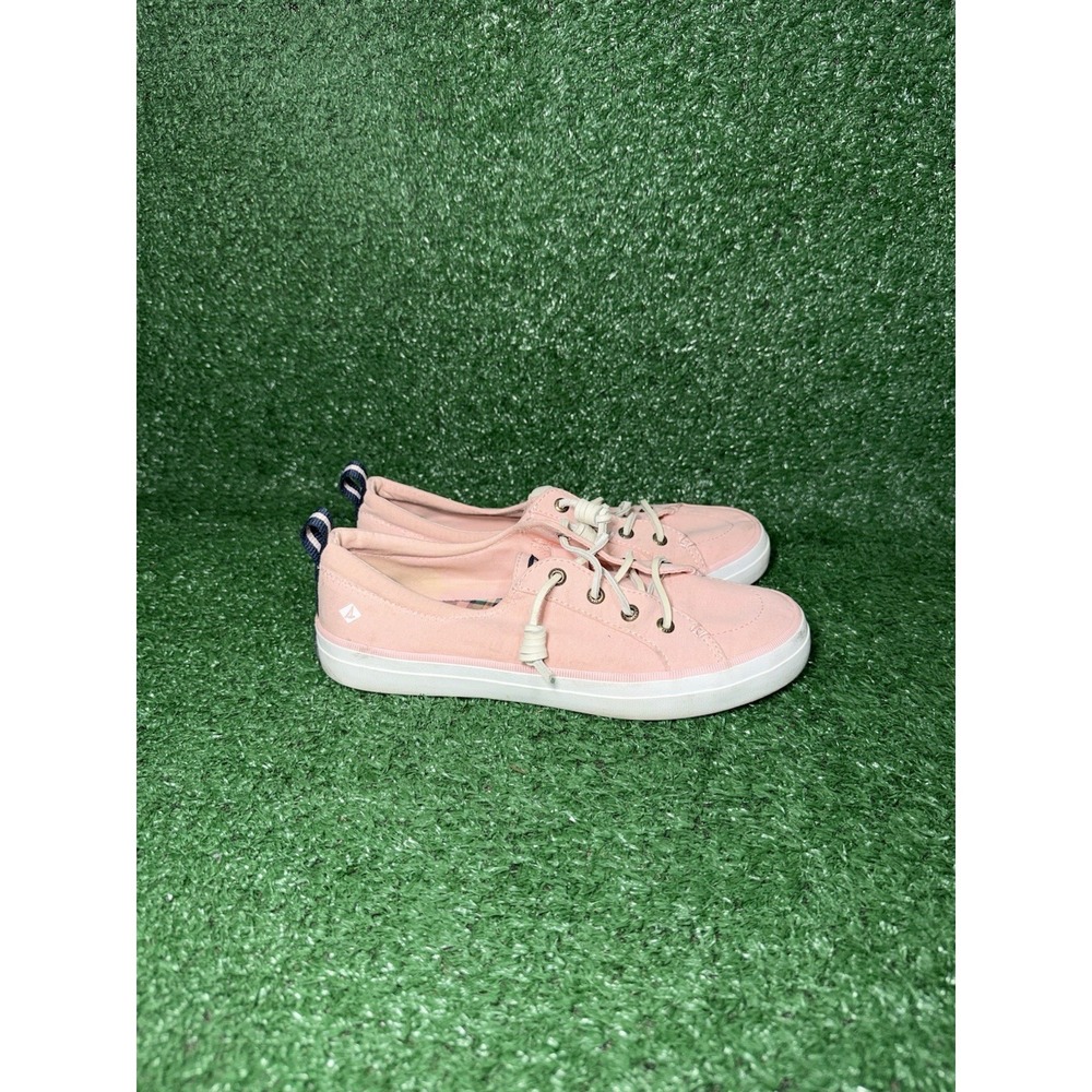 Sperry Shoes Womens Size 7 M Crest Vibe Pink Canvas Casual Low Top Sneakers